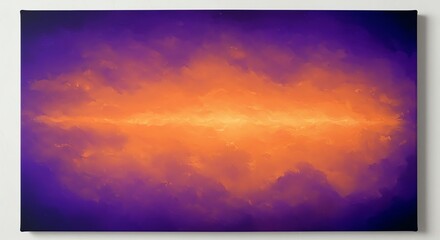 Abstract Sky Painting with Orange Glow and Purple Clouds