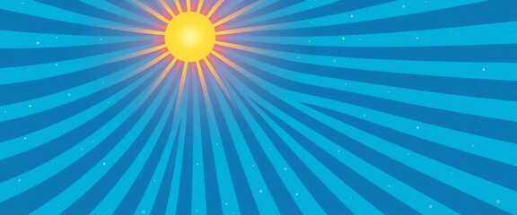 Seamless vector background of blue sun rays, sunburst, and spiral stripes in a retro vintage style, vector, background
