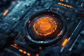 Glowing metal core technology background
