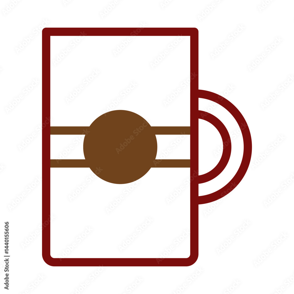 Poster abstract coffee mug with distinctive color scheme, showcasing minimalist design