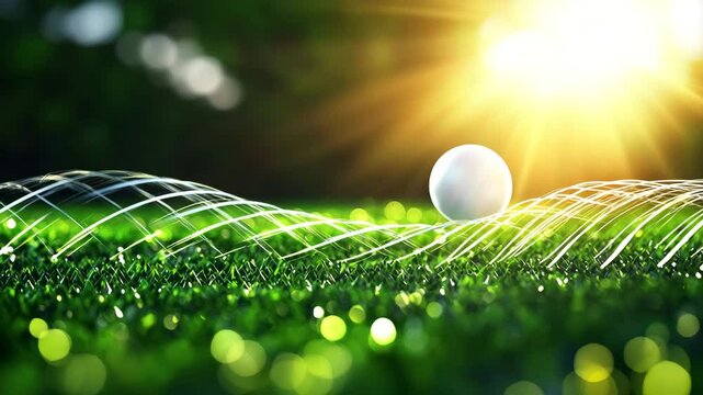 Natural Egg on Green Grass with Sunlight and Soft Background Glow