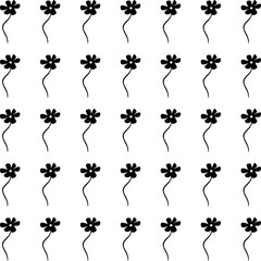 black and white floral flower ornament decoration  spring leaf silhouette background