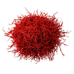 Naklejka premium Saffron spice threads (strands) isolated on white background