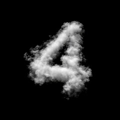 Cumulus Cloud Number 4 Overlay - Stunning Dreamy Text Effect for Ethereal Designs. Perfect for Whimsical, Creative and Fantasy Projects. 