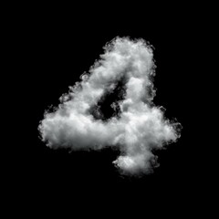 Cumulus Cloud Number 4 Overlay - Stunning Dreamy Text Effect for Ethereal Designs. Perfect for Whimsical, Creative and Fantasy Projects. 