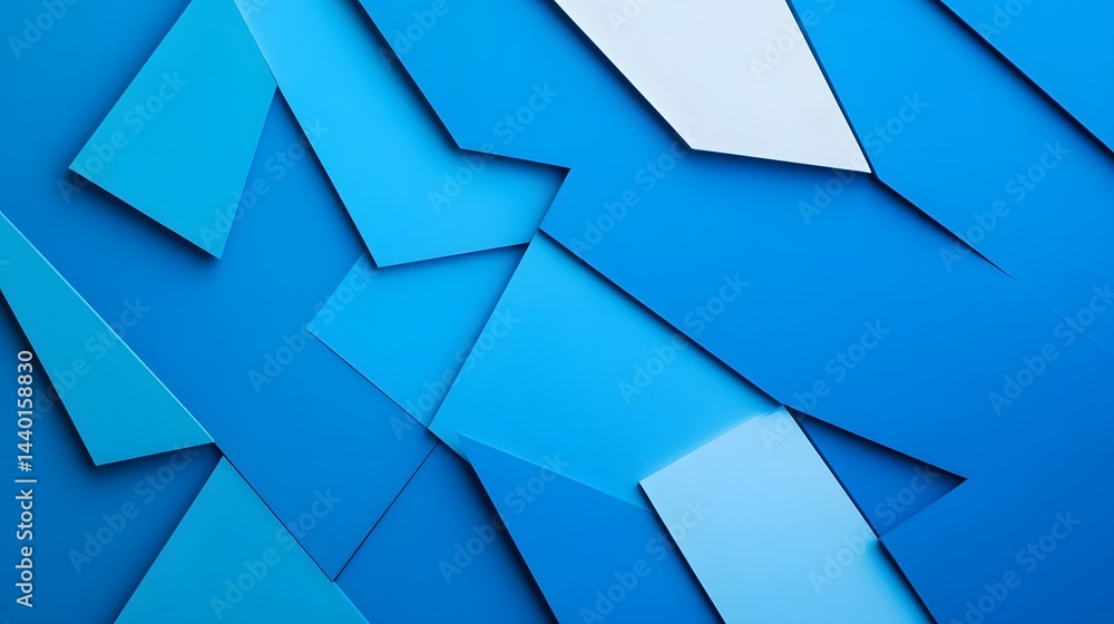 Aufkleber sleek abstract blue and white gradient background with dynamic geometric shapes