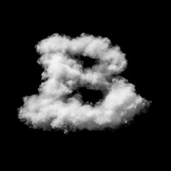 Cumulus Cloud Letter B Overlay - Stunning Dreamy Text Effect for Ethereal Designs. Perfect for Whimsical, Creative and Fantasy Projects. 