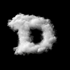 Cumulus Cloud Letter D Overlay - Stunning Dreamy Text Effect for Ethereal Designs. Perfect for Whimsical, Creative and Fantasy Projects. 