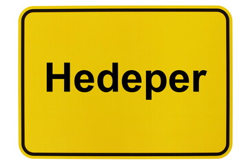 Illustration eines Ortsschildes der Gemeinde Hedeper in Niedersachsen