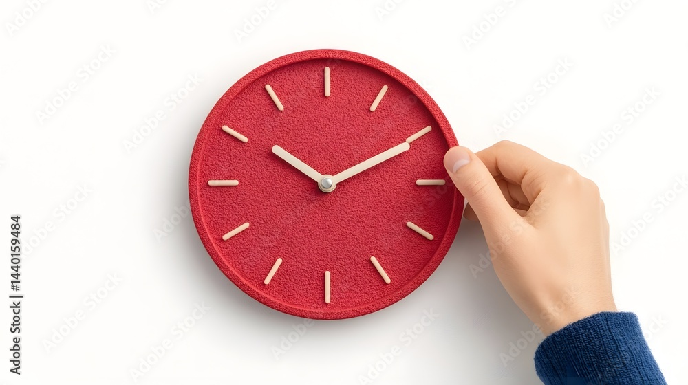 Aufkleber red analog clock symbolizing urgency and productivity in business