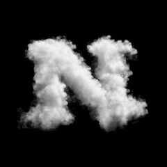 Cumulus Cloud Letter N Overlay - Stunning Dreamy Text Effect for Ethereal Designs. Perfect for Whimsical, Creative and Fantasy Projects. 