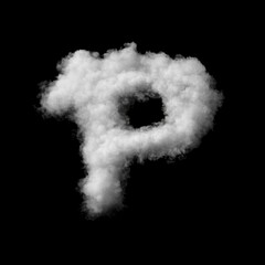 Cumulus Cloud Letter P Overlay - Stunning Dreamy Text Effect for Ethereal Designs. Perfect for Whimsical, Creative and Fantasy Projects. 