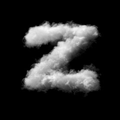 Cumulus Cloud Letter Z Overlay - Stunning Dreamy Text Effect for Ethereal Designs. Perfect for Whimsical, Creative and Fantasy Projects. 
