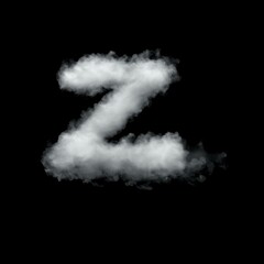 Cumulus Cloud Letter Z Overlay - Stunning Dreamy Text Effect for Ethereal Designs. Perfect for Whimsical, Creative and Fantasy Projects. 