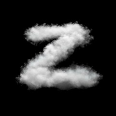Cumulus Cloud Letter Z Overlay - Stunning Dreamy Text Effect for Ethereal Designs. Perfect for Whimsical, Creative and Fantasy Projects. 