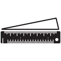 Ruler icon Vector Black silhouettes. with white background