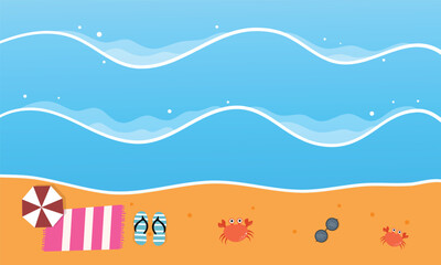 Beach Scene with Gentle Waves and Clear Skies