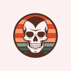Fototapeta premium skull on vintage retro background