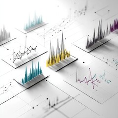 Financial Data Analysis: A Complex Visual Representation of Trends, Charts, and Statistical Insights.