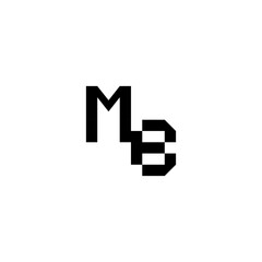 sporty style monogram cool minimalist logo MB Initial square concept Alphabet