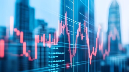 Digital Transformation in Finance:Skyscrapers and Market Growth Visualization