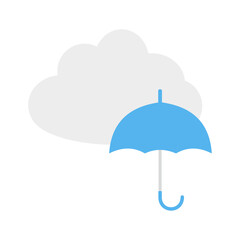 天気予報アイコン：雲と傘 - くもりのち雨 - Weather Forecast Icon: Cloud and Umbrella - Cloudy then Rainy