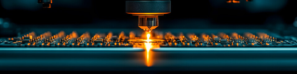 Close-up of a Circuit Board Being Assembled