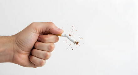 hand crushing a cigarette representing the celebration of World No Tobacco Day
