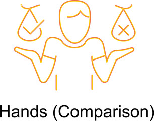 Hands (Comparison) Icon. Vector Design