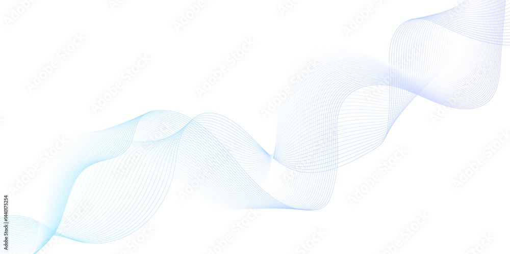Aufkleber white wave curve lines banner background design. abstract soft wave lines dynamic flowing blue light