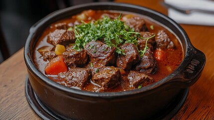 Hearty Beef Stew in Bowl