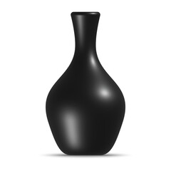 vector black Ceramic vase isolated