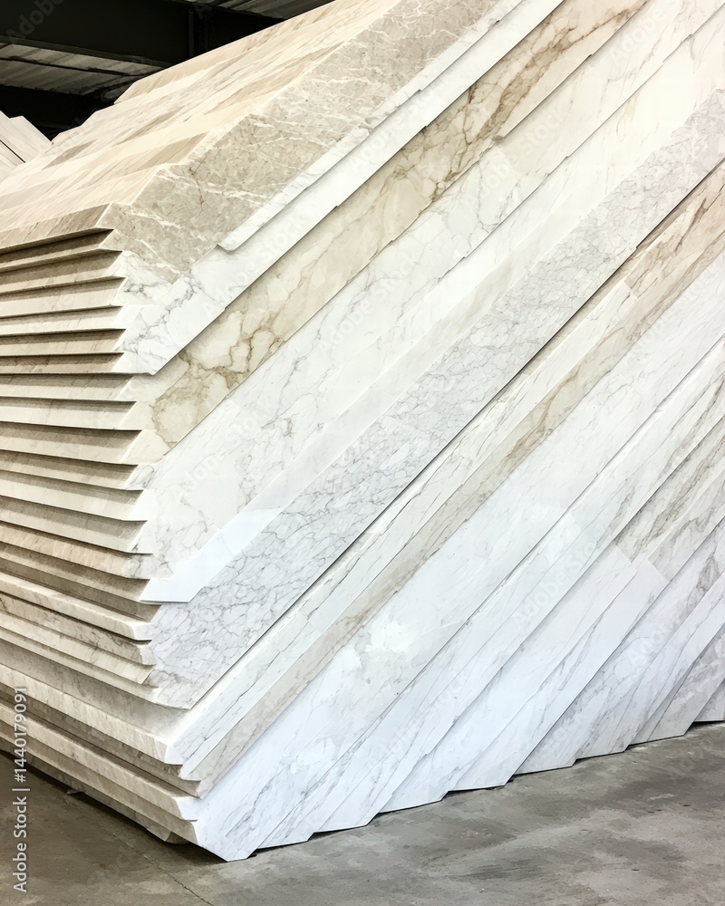 Aufkleber a pile of polished marble stones displaying natural patterns and textures in a bright setting
