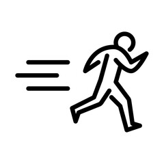 running outline icon. stickman line art illustration.