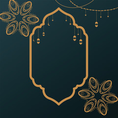 Modern Ramadan Vector Background Design with Geometric Patterns and Islamic Architecture
