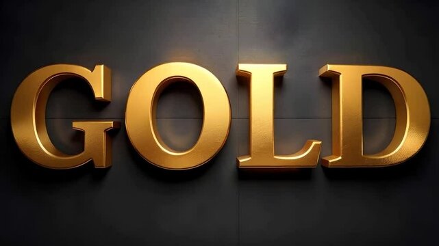 GOLD written in metallic gold on a dark background