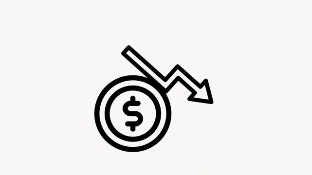 Red arrow pointing to gold coin with dollar sign. Illustrating financial investment, budgeting, savings, or finance concepts in design projects.
