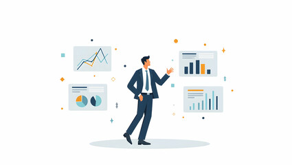 Flat AI-Driven Customer Insights: High-Quality Stock Visuals for Advanced Data Analytics, Predictive Modeling, and Personalized Engagement Strategies in Cute Vector Style