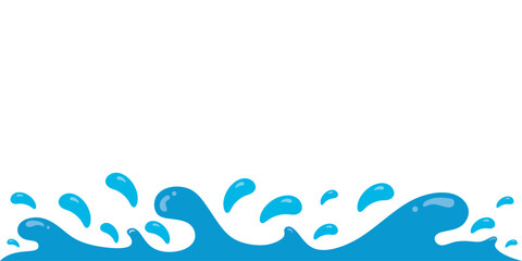 Wave Clipart Summer Splash. Wave border vector illustration