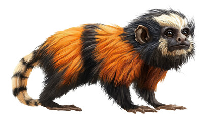 Tamarin for Small Primate and Wildlife Display - Isolated on White Background