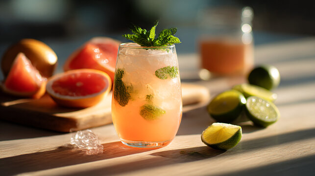 Refreshing grapefruit cocktail recipe with mint and lime a summer drink for a hot day beverage idea
