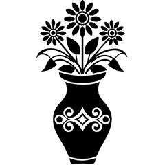 Creative details Flower Vase icon Vector Illustration