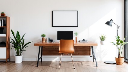Modern Workspace: Clean Lines and Natural Accents
