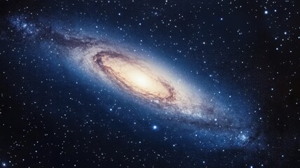 Night sky over a remote desert featuring the Andromeda Galaxy and countless stars
