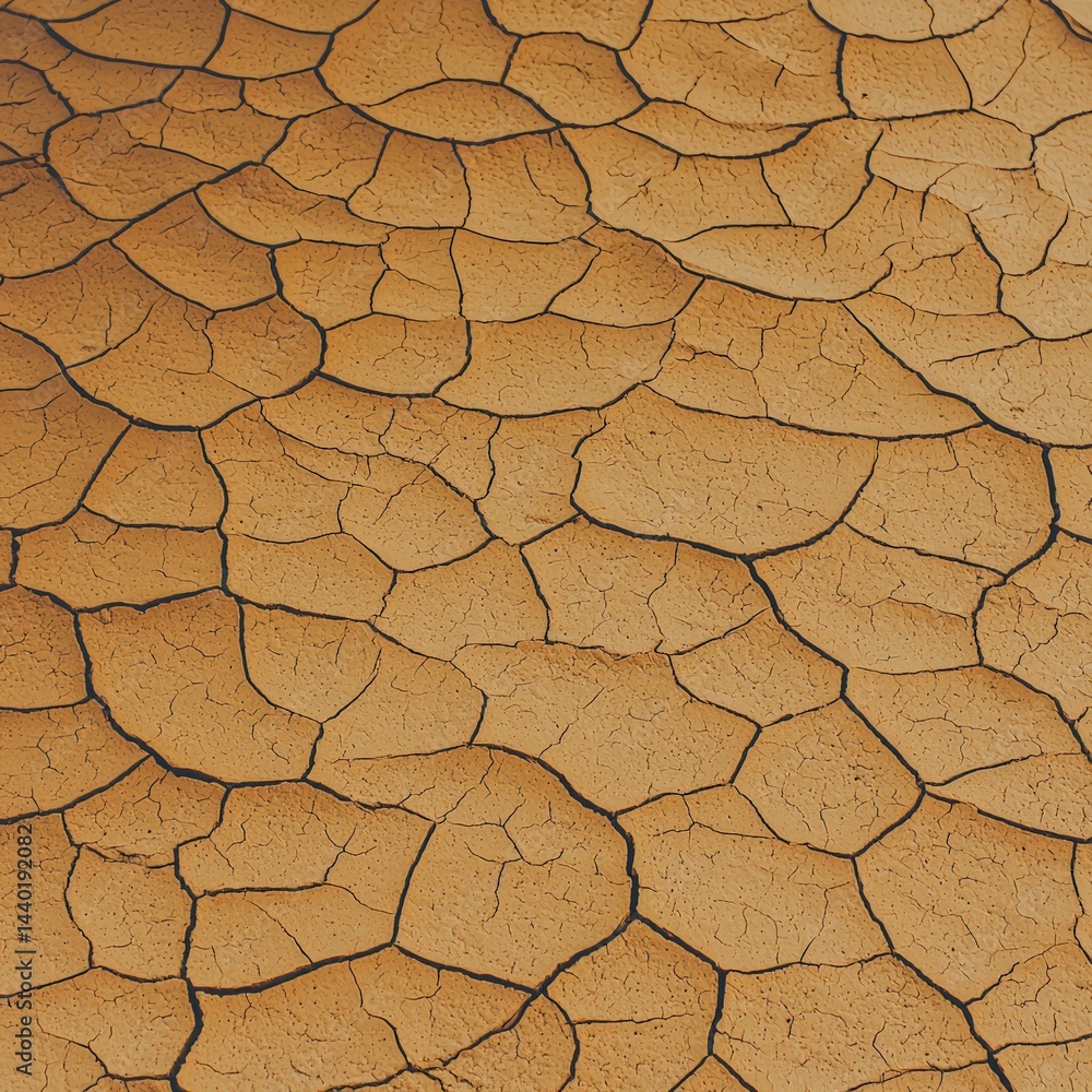 Poster close-up of cracked surface showcasing intricate patterns and textures in a dry environment