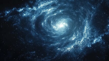 Fototapeta premium Cosmic Swirl: A mesmerizing view into the heart of a spiral galaxy, showcasing the swirling celestial dance of gas and stars.