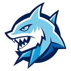 Ice Shark mascot logo vector