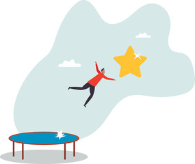 Reach success, improvement or career development, business tools advantage to reach goal or target,character for design.