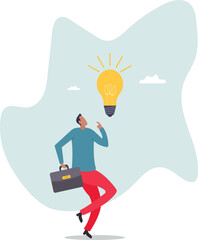 Think big, aspiration to win and success in business, big idea from creativity and imagination to overcome fear.character for design.