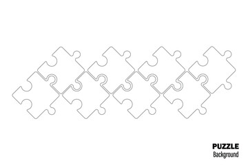 Eight pieces puzzle infographic. Puzzle pieces vector set. Puzzle jigsaw on white background. Set of puzzle pieces. Vector illustration